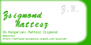 zsigmond mattesz business card